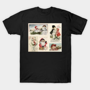 Vintage Christmas Postcard Collage T-Shirt